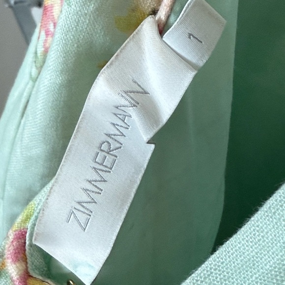 Zimmermann The Mae Cut-Out Floral Linen Mini Dress Size 1 - Picture 7 of 15